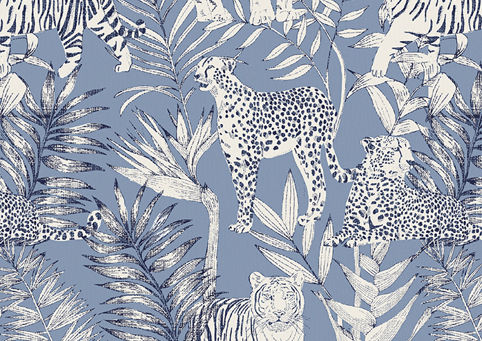 Tropical Wildcats, Indigo - Roller Blind - Image 6